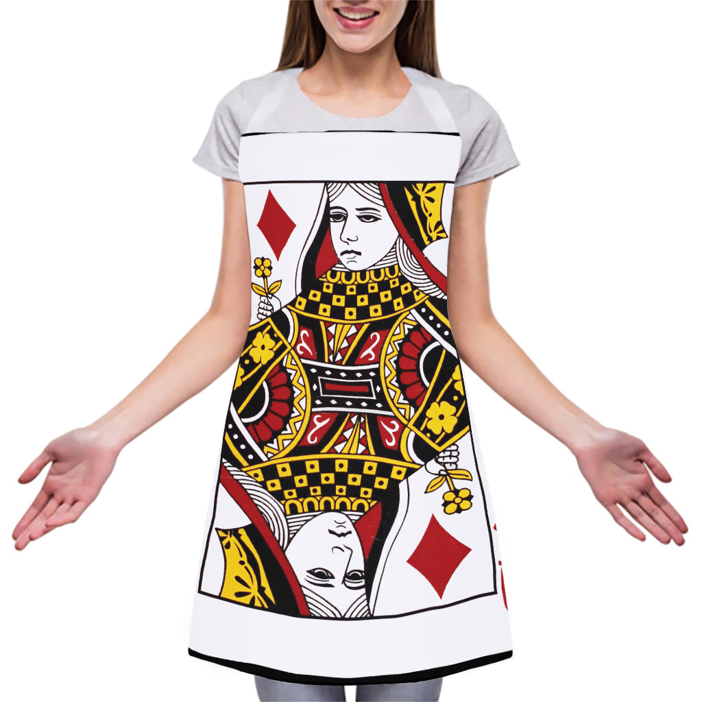 Queen Of Diamonds Playing Card Print Adjustable Apron