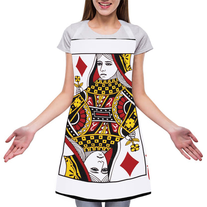 Queen Of Diamonds Playing Card Print Adjustable Apron