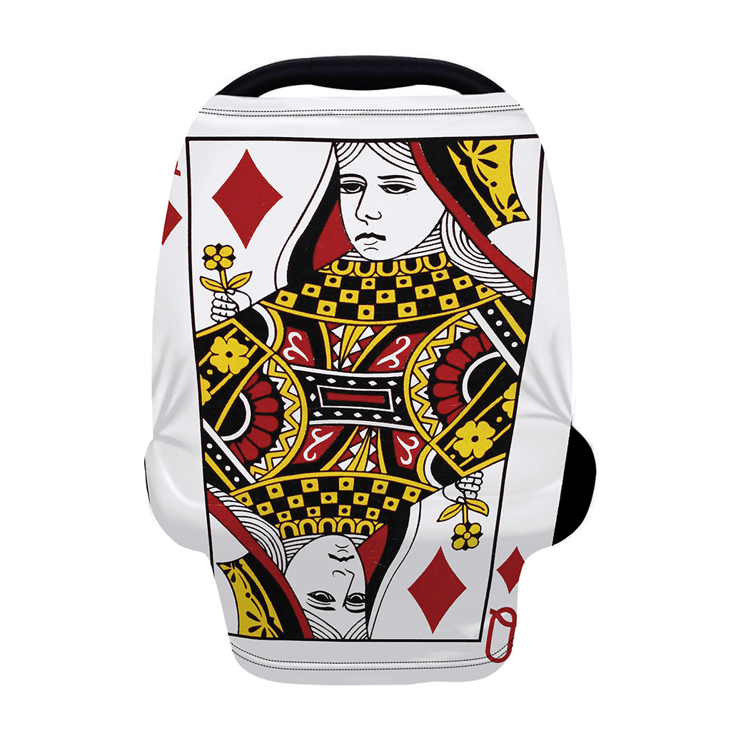 Queen Of Diamonds Playing Card Print Baby Seat Cover