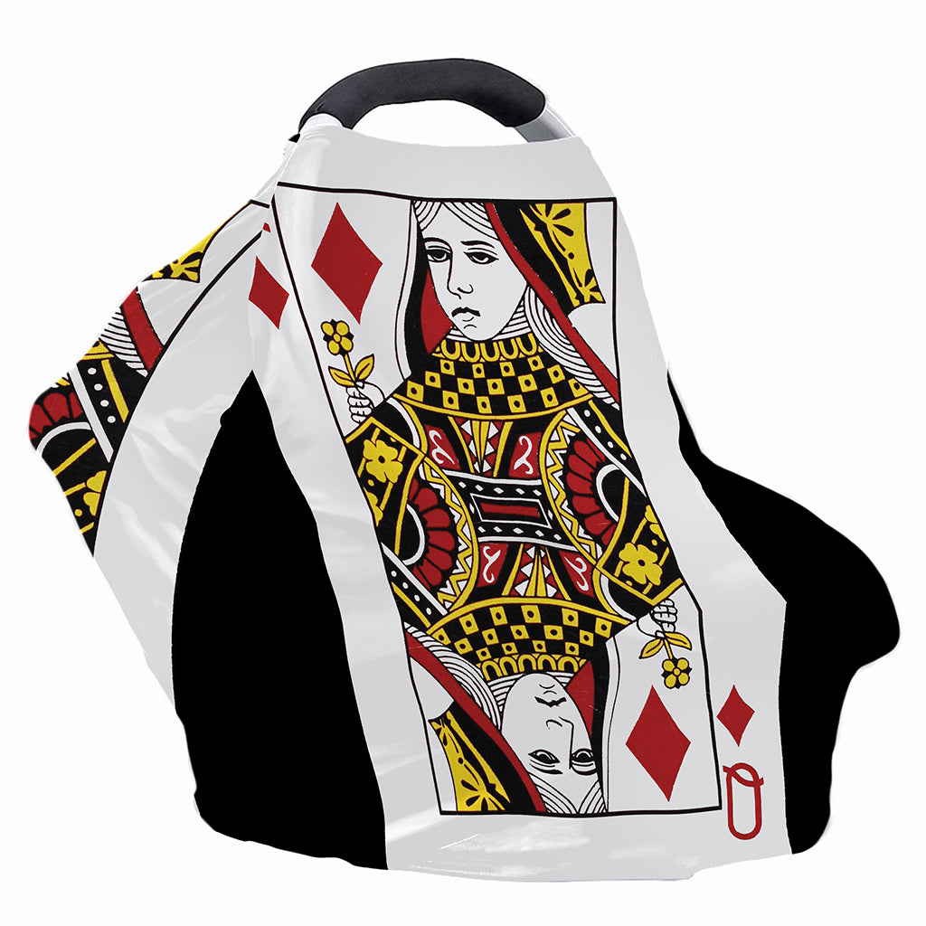 Queen Of Diamonds Playing Card Print Baby Seat Cover