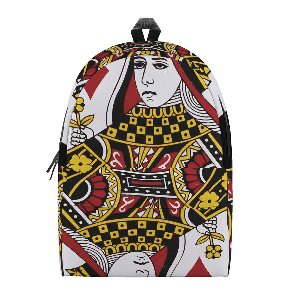 Queen Of Diamonds Playing Card Print Backpack