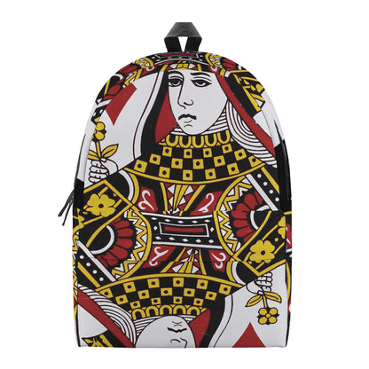 Queen Of Diamonds Playing Card Print Backpack