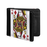 Queen Of Diamonds Playing Card Print Bifold Wallet