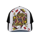 Queen Of Diamonds Playing Card Print Black Mesh Trucker Cap