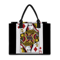 Queen Of Diamonds Playing Card Print Canvas Tote Bag