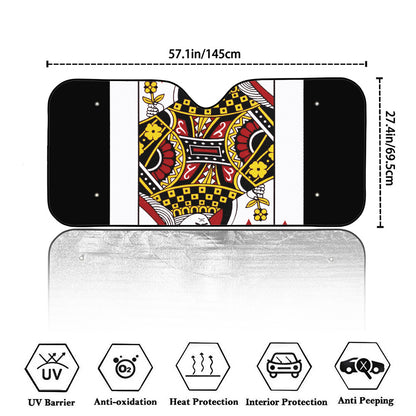 Queen Of Diamonds Playing Card Print Car Windshield Sun Shade