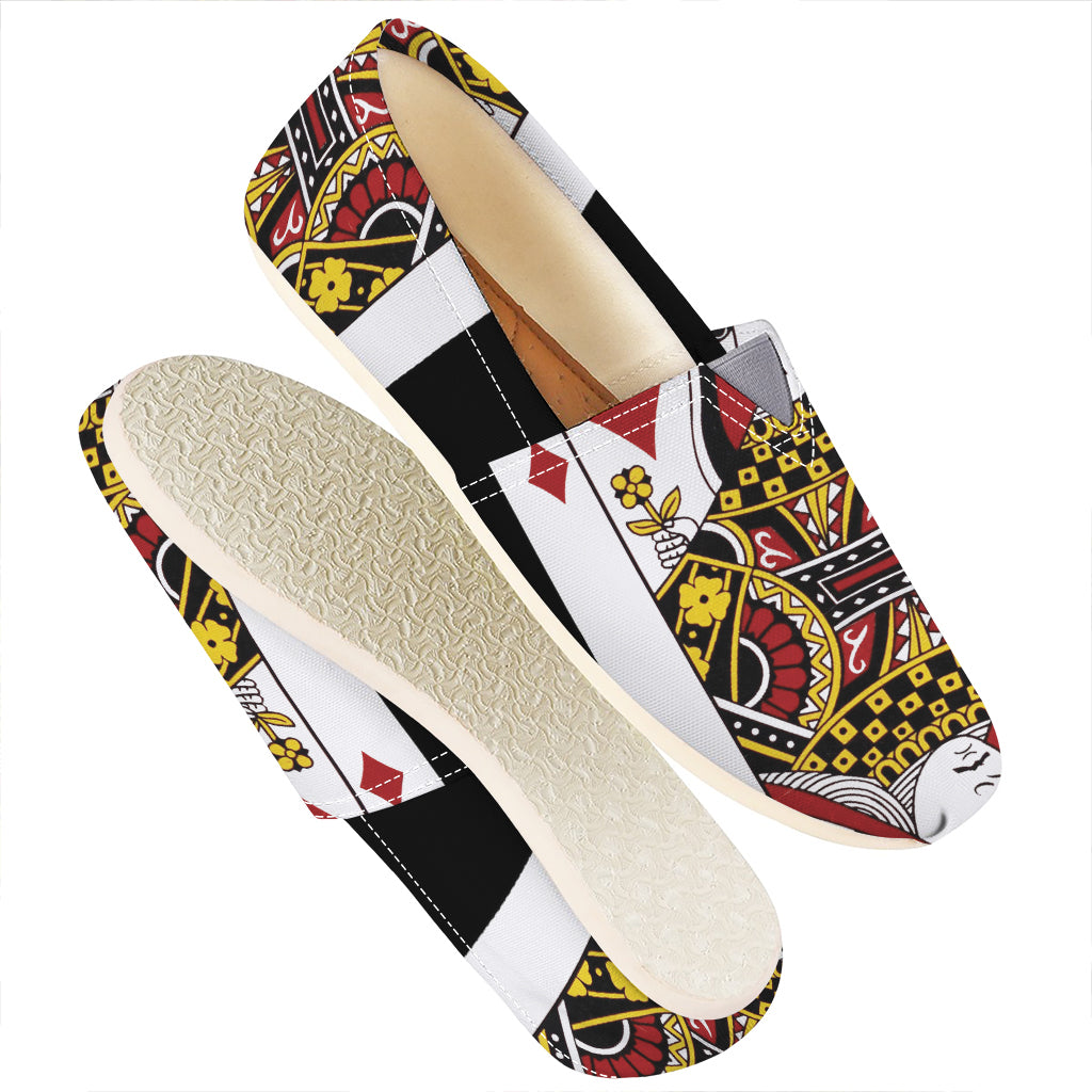 Queen Of Diamonds Playing Card Print Casual Shoes