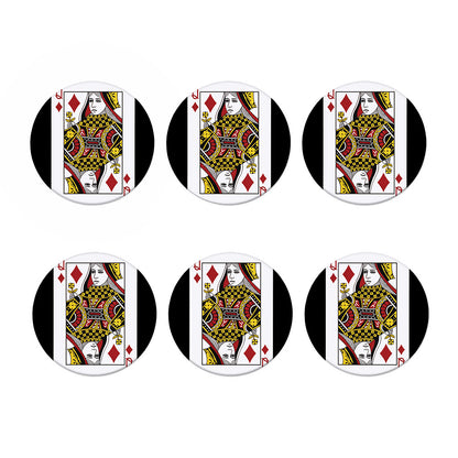 Queen Of Diamonds Playing Card Print Coaster Set