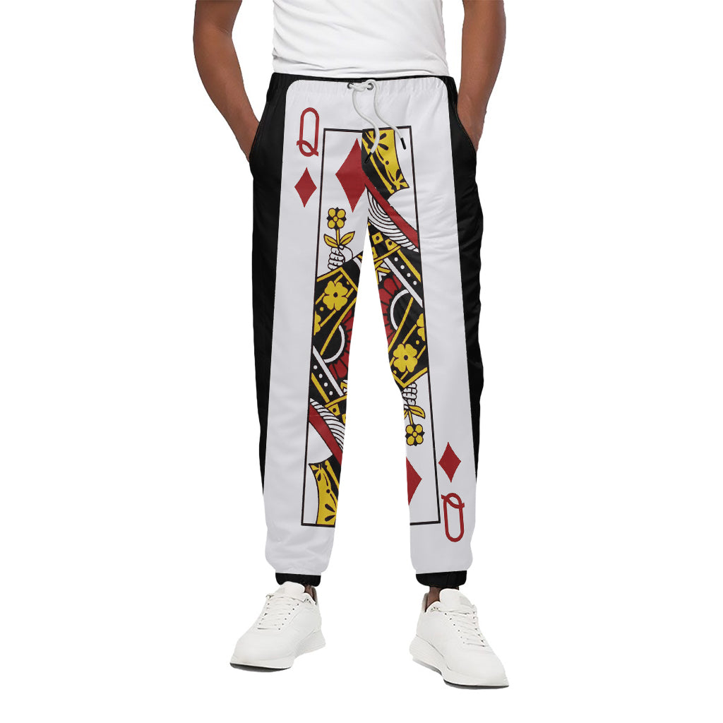 Queen Of Diamonds Playing Card Print Cotton Pants