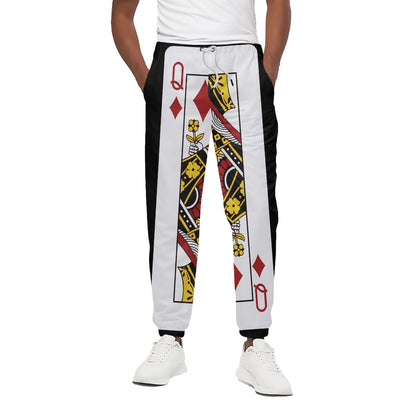 Queen Of Diamonds Playing Card Print Cotton Pants