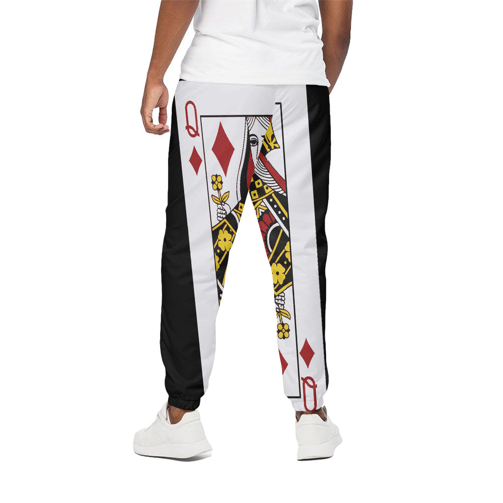Queen Of Diamonds Playing Card Print Cotton Pants