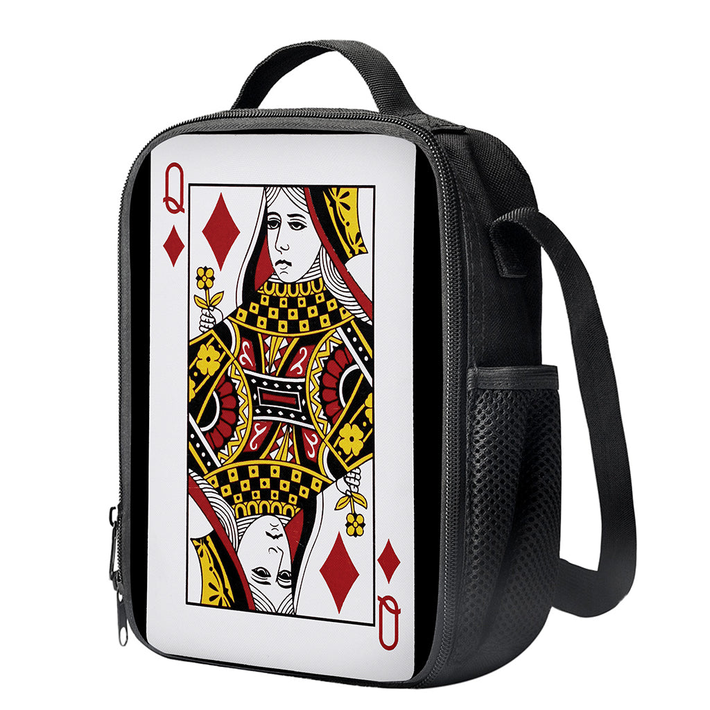 Queen Of Diamonds Playing Card Print Crossbody Lunch Bag