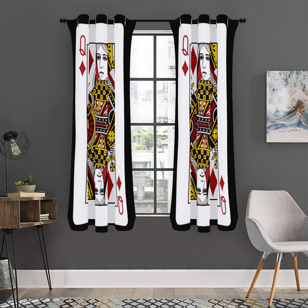 Queen Of Diamonds Playing Card Print Curtain