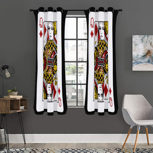 Queen Of Diamonds Playing Card Print Curtain