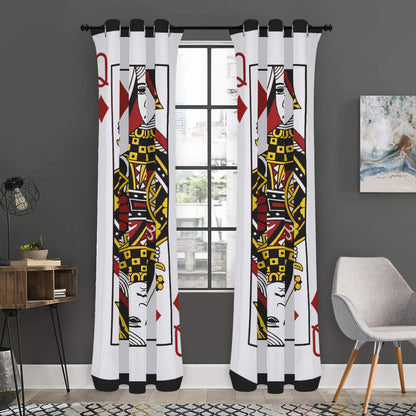 Queen Of Diamonds Playing Card Print Curtain