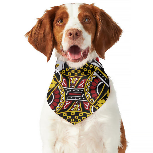 Queen Of Diamonds Playing Card Print Dog Bandana