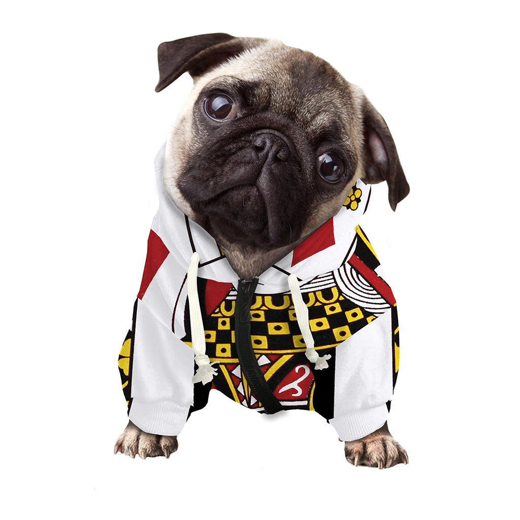 Queen Of Diamonds Playing Card Print Dog Zip Up Hoodie