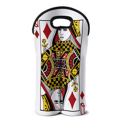 Queen Of Diamonds Playing Card Print Double Neoprene Wine Tote