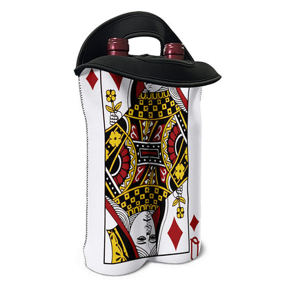 Queen Of Diamonds Playing Card Print Double Neoprene Wine Tote