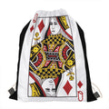 Queen Of Diamonds Playing Card Print Drawstring Bag