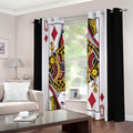 Queen Of Diamonds Playing Card Print Extra Wide Grommet Curtains