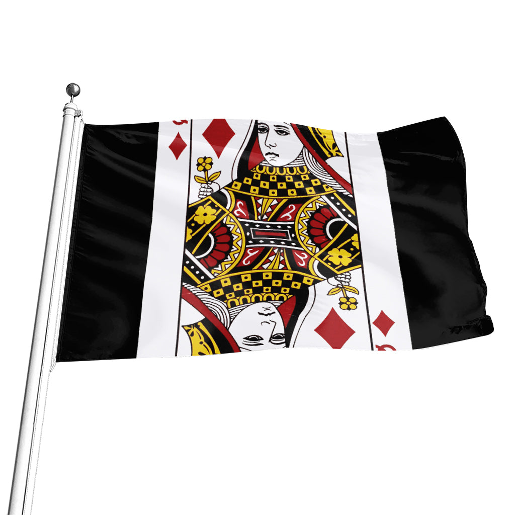 Queen Of Diamonds Playing Card Print Flag