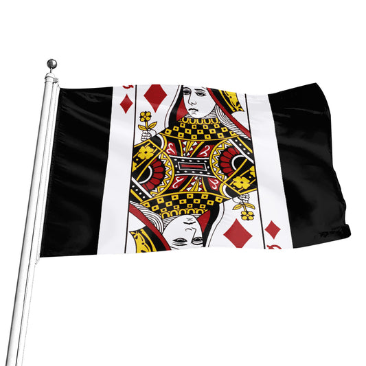 Queen Of Diamonds Playing Card Print Flag