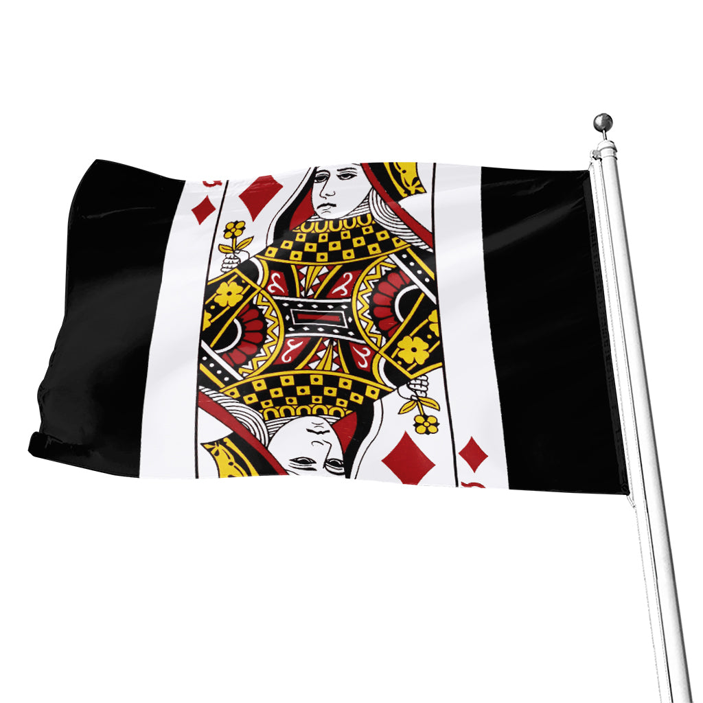 Queen Of Diamonds Playing Card Print Flag