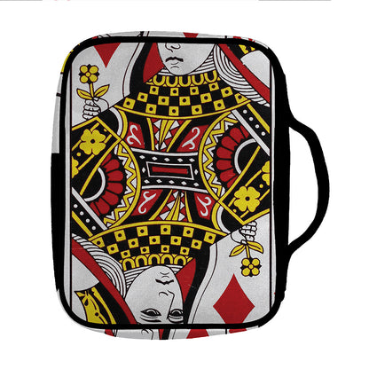 Queen Of Diamonds Playing Card Print Front Pocket Bible Bag