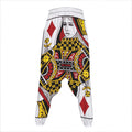 Queen Of Diamonds Playing Card Print Hammer Pants