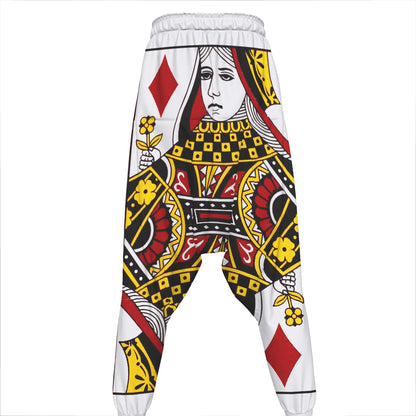 Queen Of Diamonds Playing Card Print Hammer Pants
