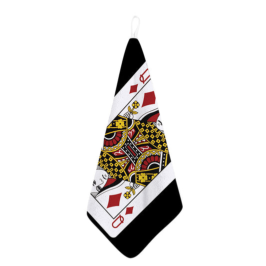 Queen Of Diamonds Playing Card Print Hand Towel