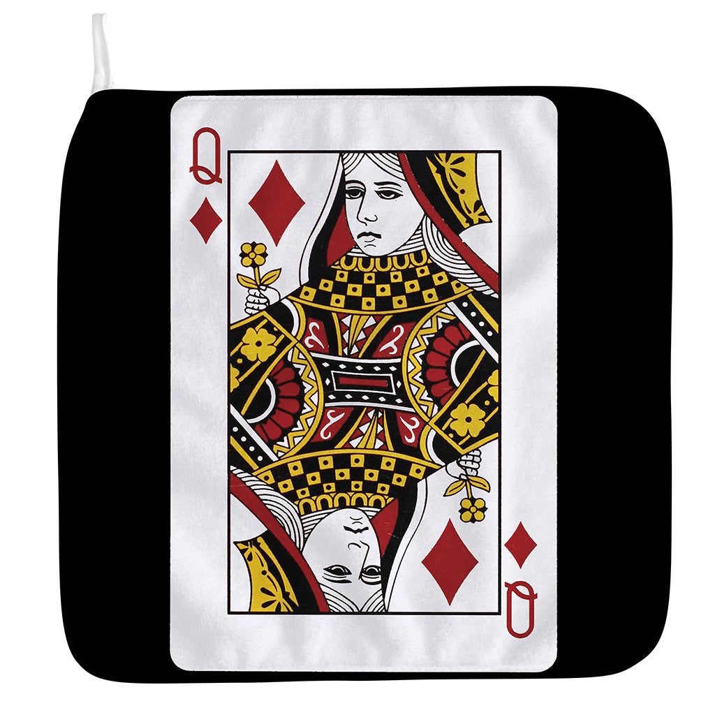 Queen Of Diamonds Playing Card Print Hand Towel