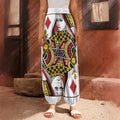 Queen Of Diamonds Playing Card Print Harem Pants