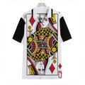 Queen Of Diamonds Playing Card Print Hawaiian Shirt