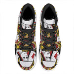 Queen Of Diamonds Playing Card Print High Top Leather Sneakers