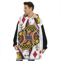 Queen Of Diamonds Playing Card Print Hoodie Blanket