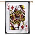 Queen Of Diamonds Playing Card Print House Flag