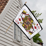 Queen Of Diamonds Playing Card Print House Flag