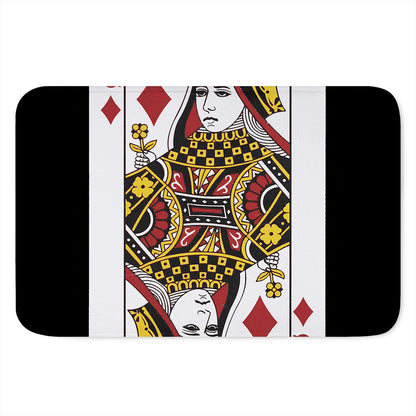 Queen Of Diamonds Playing Card Print Indoor Door Mat
