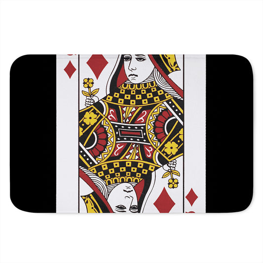 Queen Of Diamonds Playing Card Print Indoor Door Mat