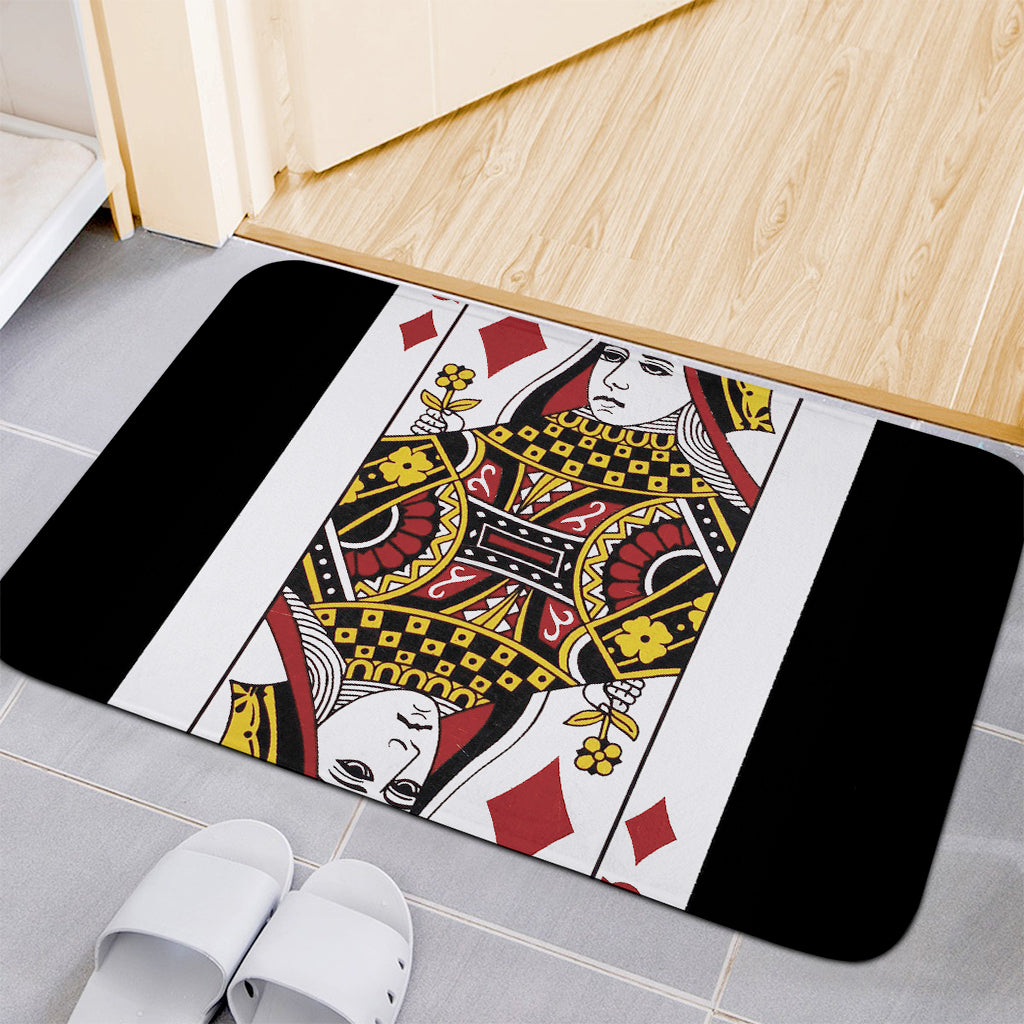 Queen Of Diamonds Playing Card Print Indoor Door Mat