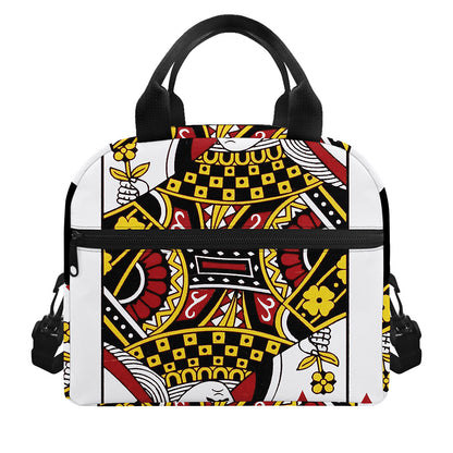 Queen Of Diamonds Playing Card Print Insulated Lunch Bag
