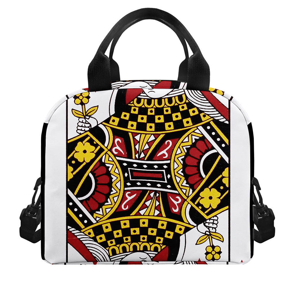 Queen Of Diamonds Playing Card Print Insulated Lunch Bag