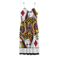 Queen Of Diamonds Playing Card Print Jersey Midi Cami Dress