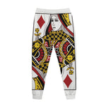 Queen Of Diamonds Playing Card Print Jogger Pants