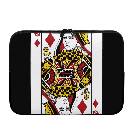 Queen Of Diamonds Playing Card Print Laptop Sleeve