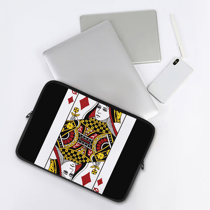 Queen Of Diamonds Playing Card Print Laptop Sleeve