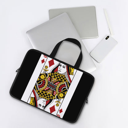 Queen Of Diamonds Playing Card Print Laptop Sleeve With Handle