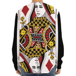 Queen Of Diamonds Playing Card Print Long Sleeve Baseball Jersey